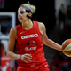 Elena Delle Donne #11 of the Washington Mystics dribbles against the Connecticut Sun during the second half of WNBA Finals Game One at St Elizabeths East Entertainment & Sports Arena on September 29, 2019 in Washington, DC.